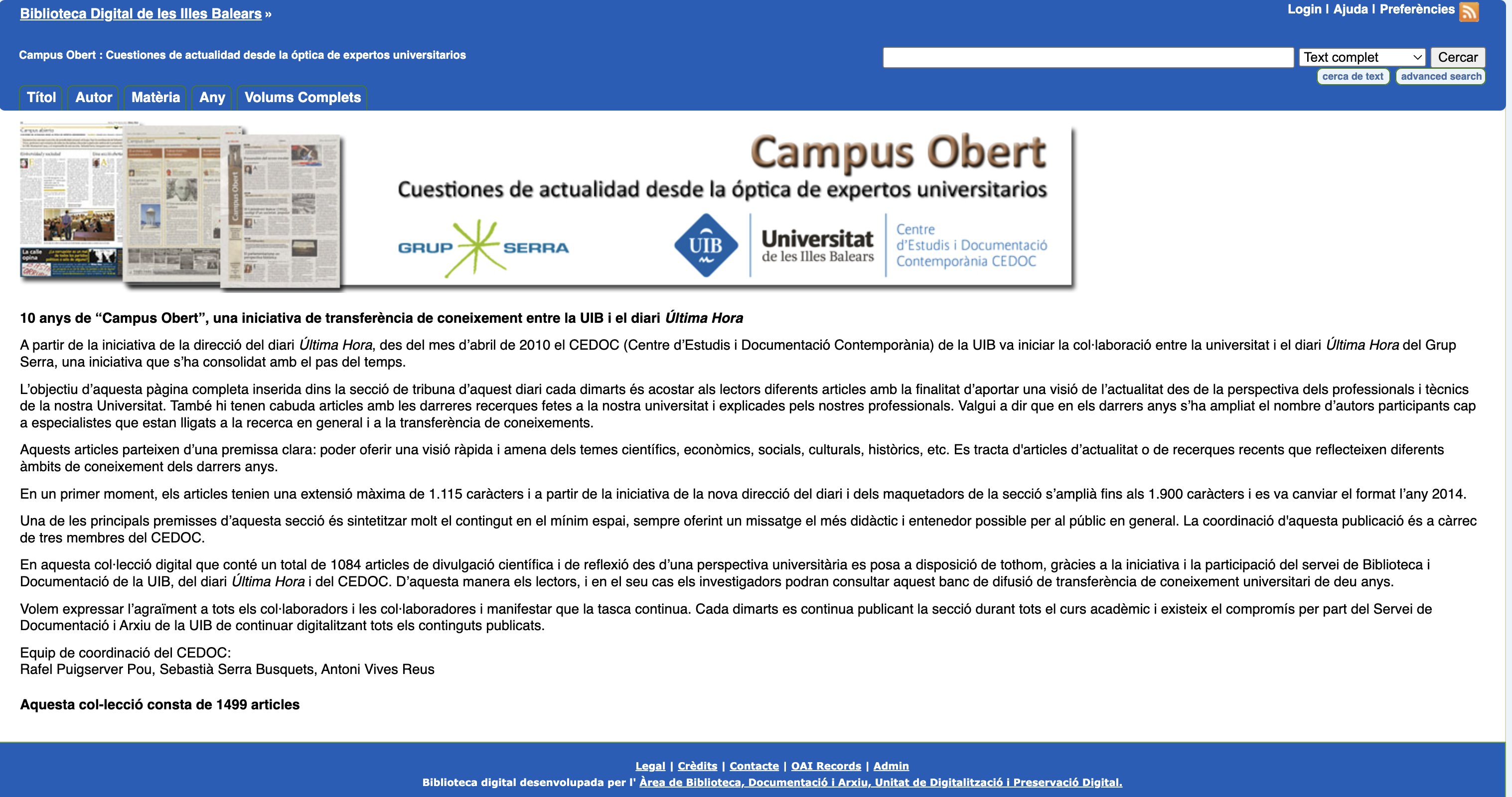 La Digitalització d’Arxius i Biblioteques a les Illes Balears. 